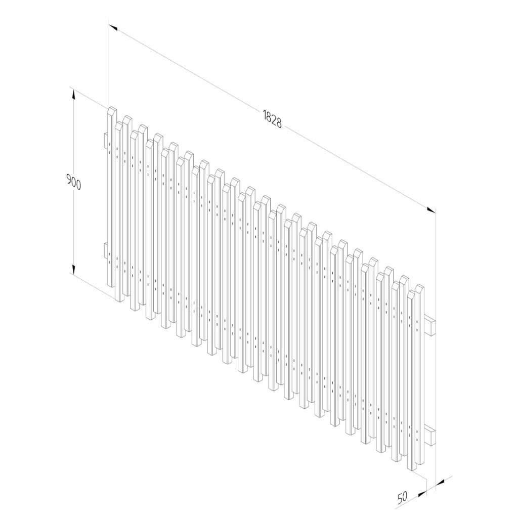 Forest Garden 6ft x 3ft Pressure Treated Contemporary Picket Fence Panel – Pack of 3 5013053191866 2